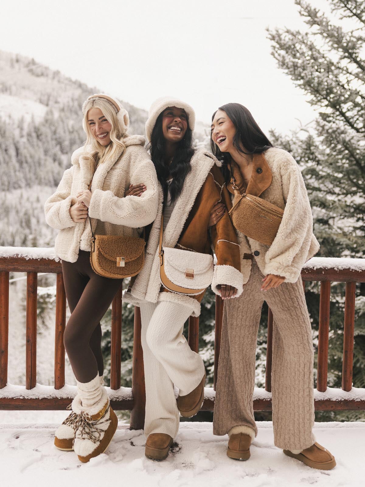 The Icon Crossbody Teddy Faux Fur Cream | Poppy and Peonies