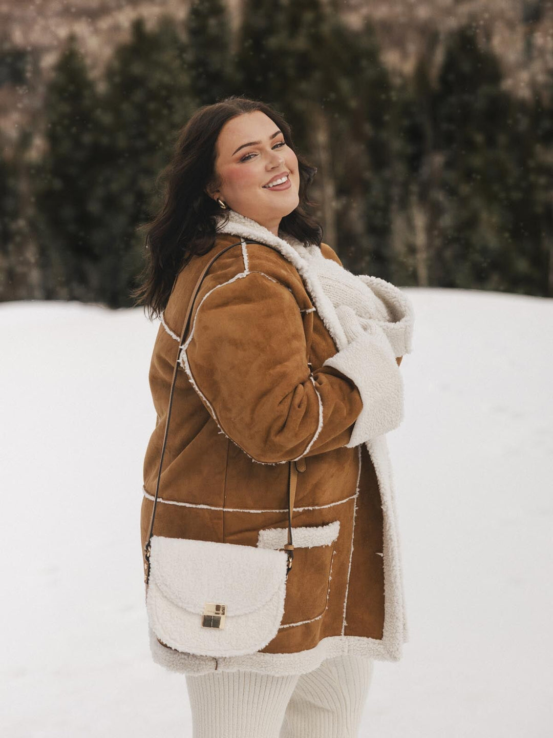 The Icon Crossbody Teddy Faux Fur Cream