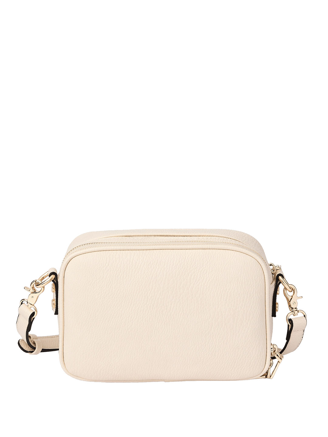 Cream vegan leather crossbody bag with a detachable strap