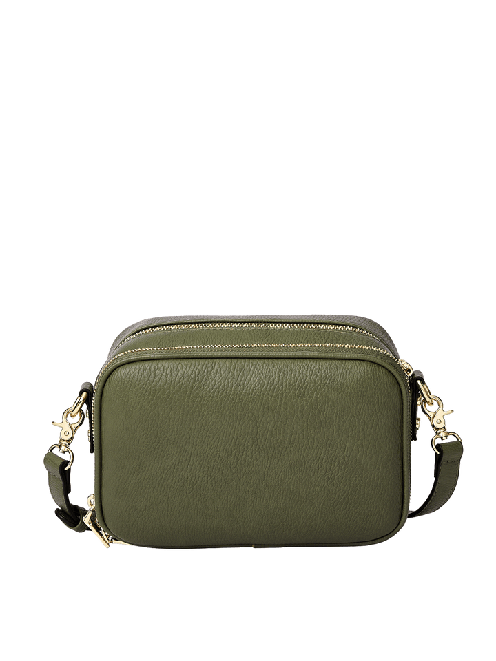 Back view of the 24/7 Crossbody in Olive with adjustable strap