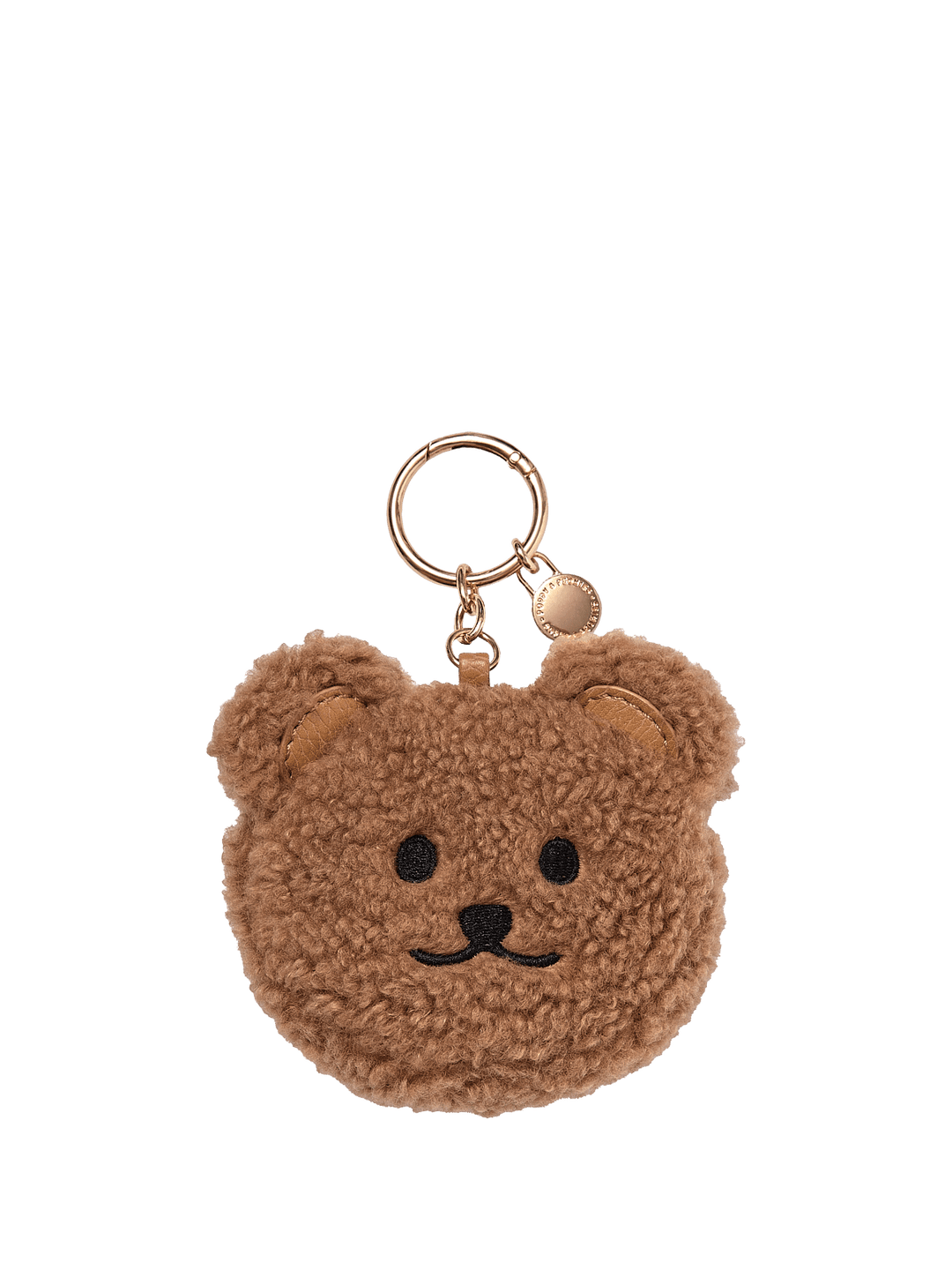 Brown teddy bear-shaped bag charm