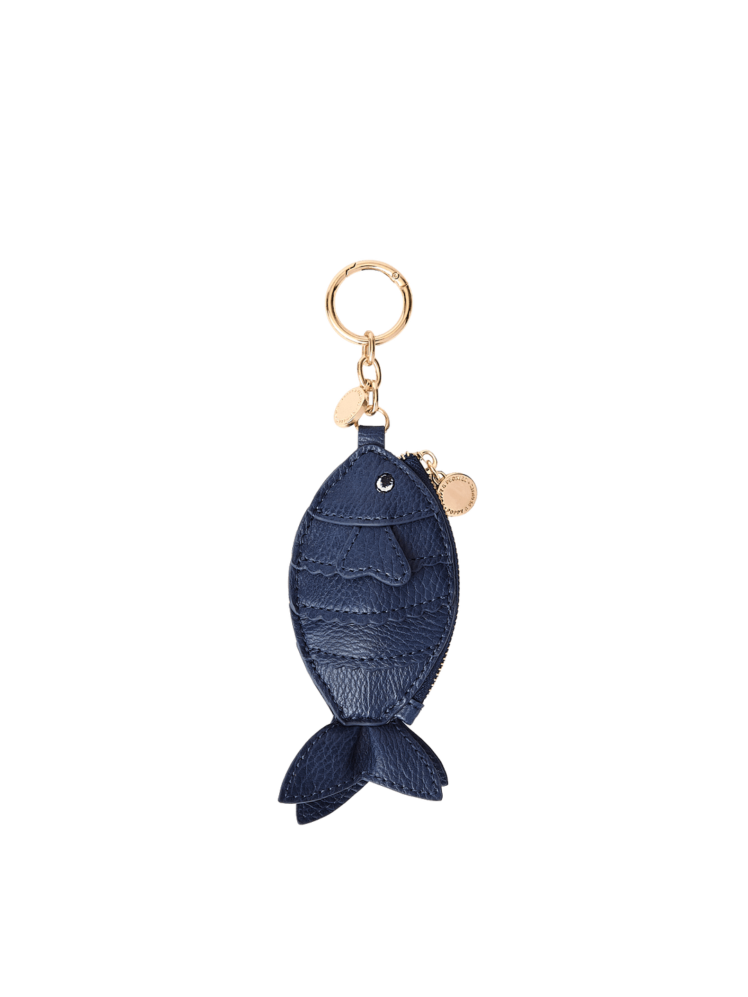 Blue fish-shaped bag charm