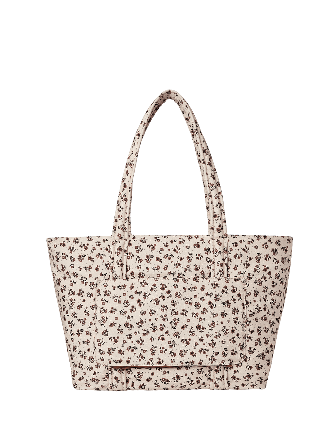 Floral patterned tote bag with a trolley sleeve