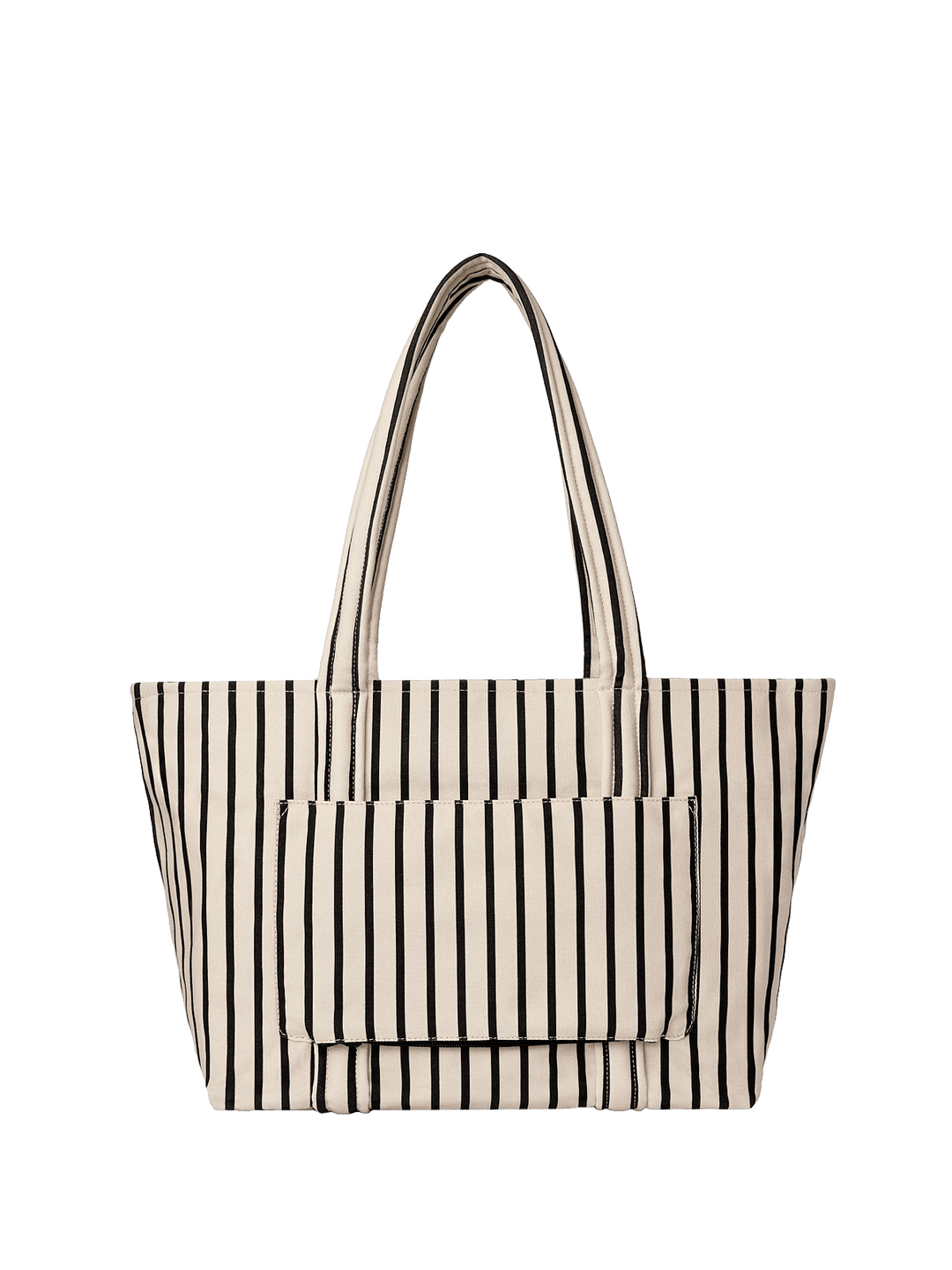 Striped tote bag with a trolley sleeve