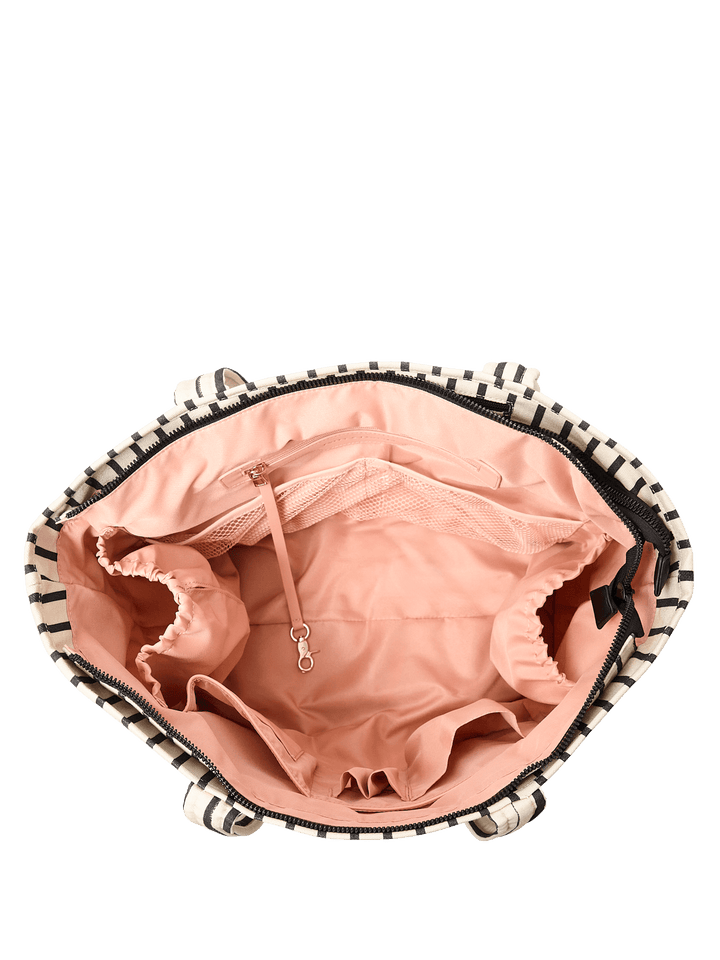 Interior of an empty tote bag