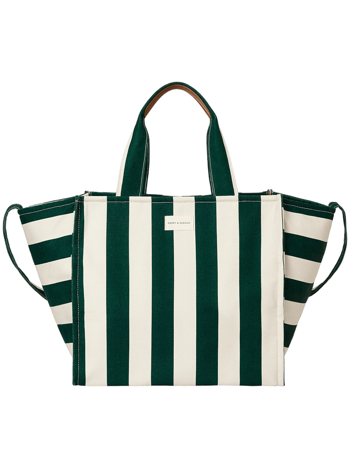 Seaside Tote Green Stripe