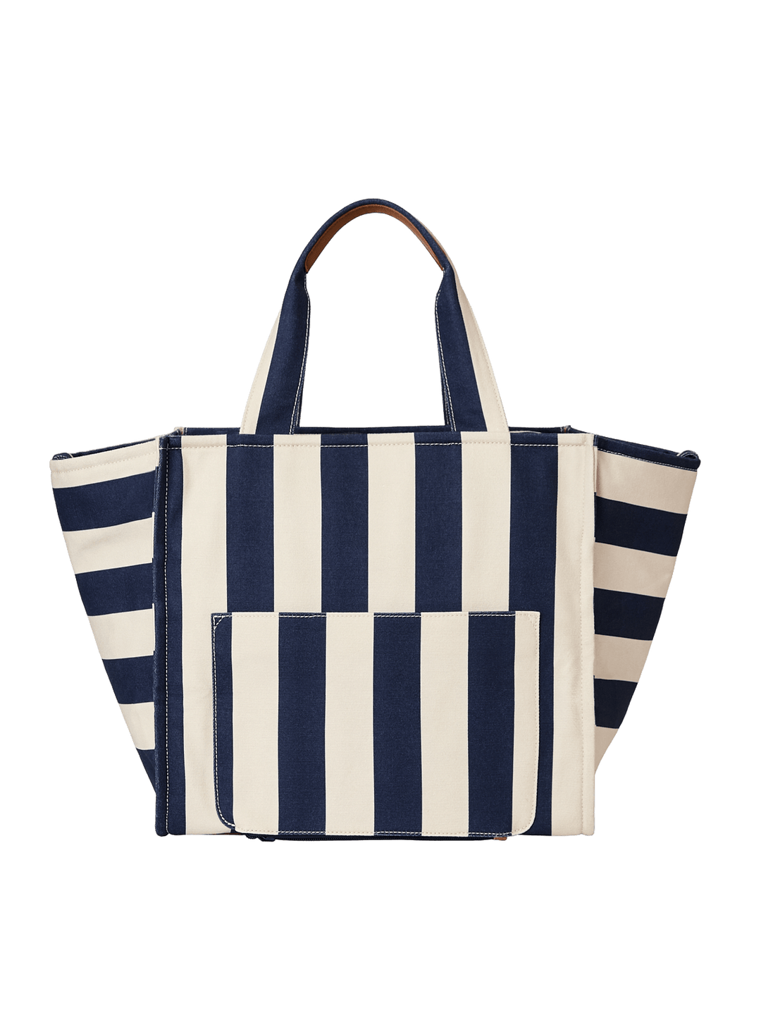 Navy and white striped tote bag 