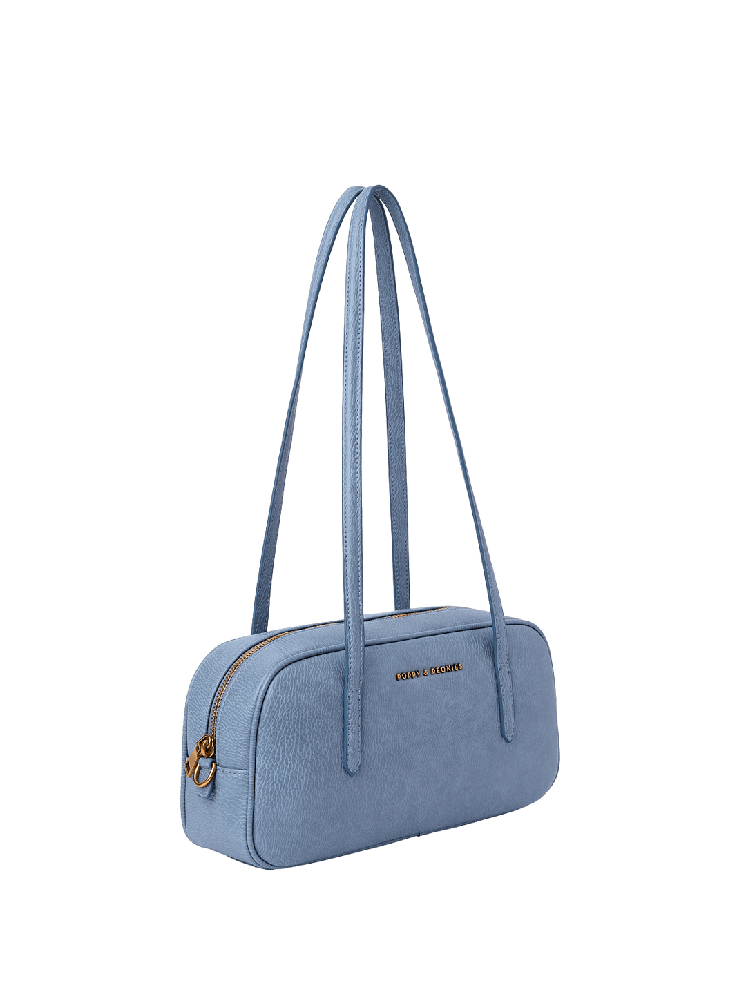 Light blue vegan leather shoulder bag