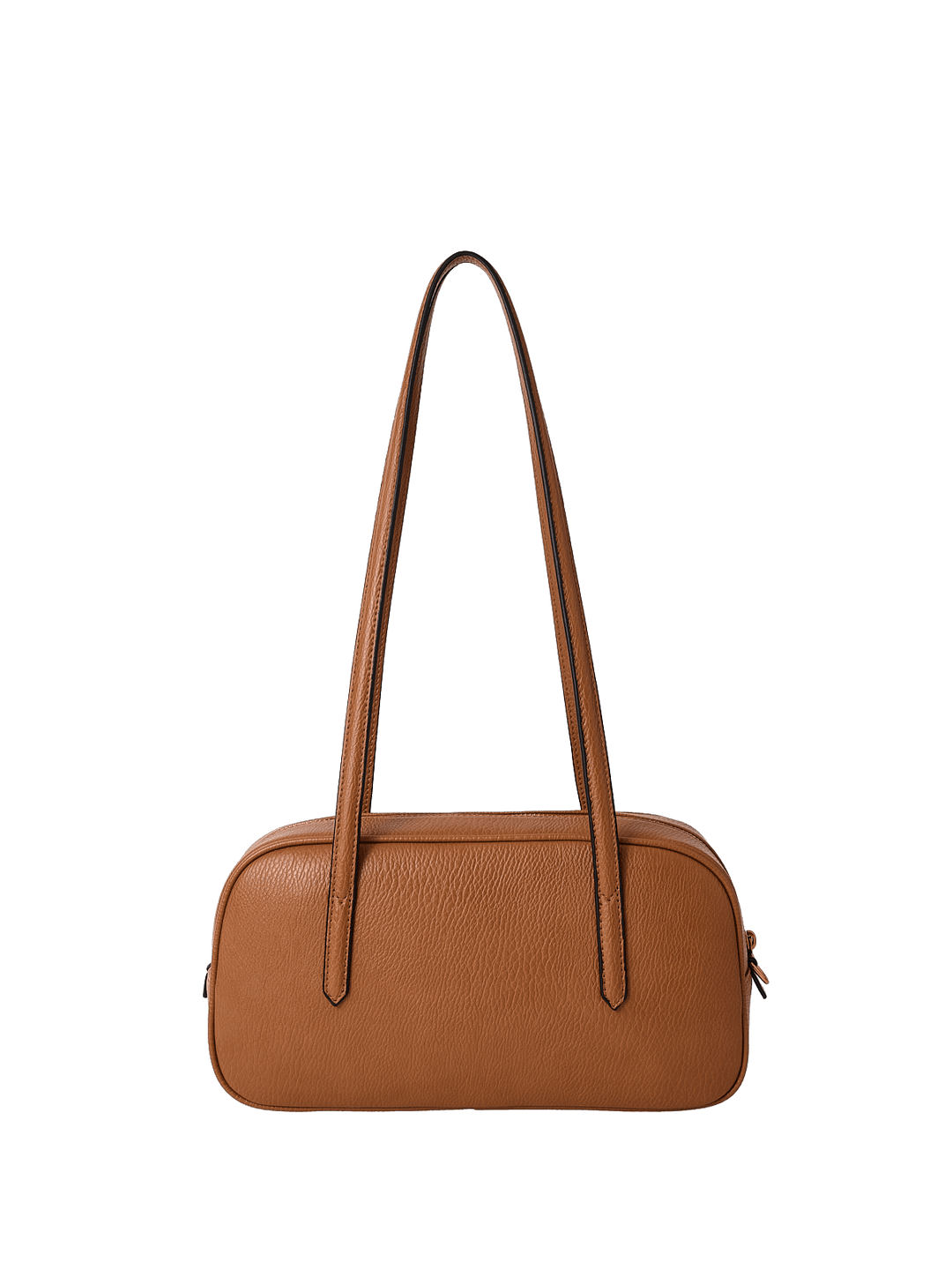 Brown vegan leather shoulder bag