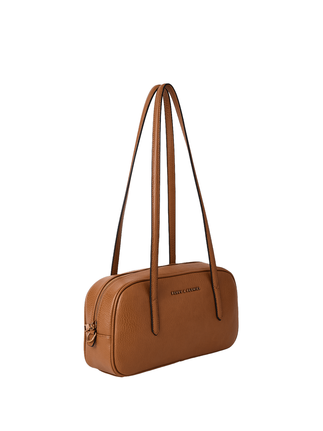 Brown vegan leather shoulder bag
