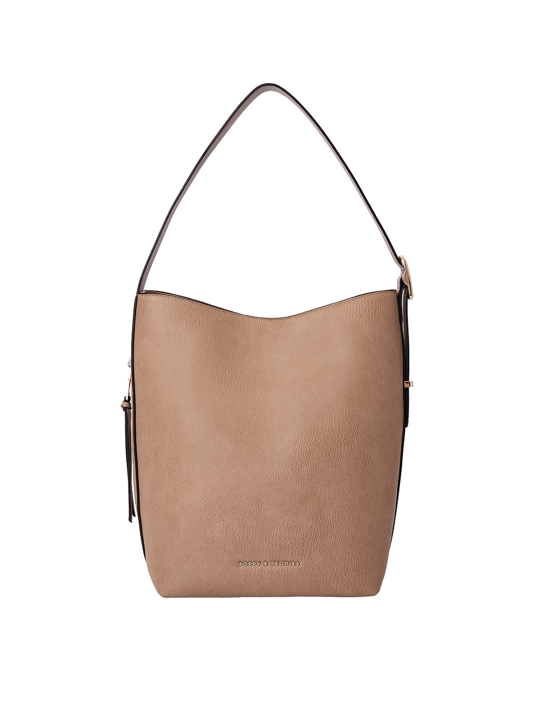 Bucket Bag in Taupe with adjustable shoulder strap