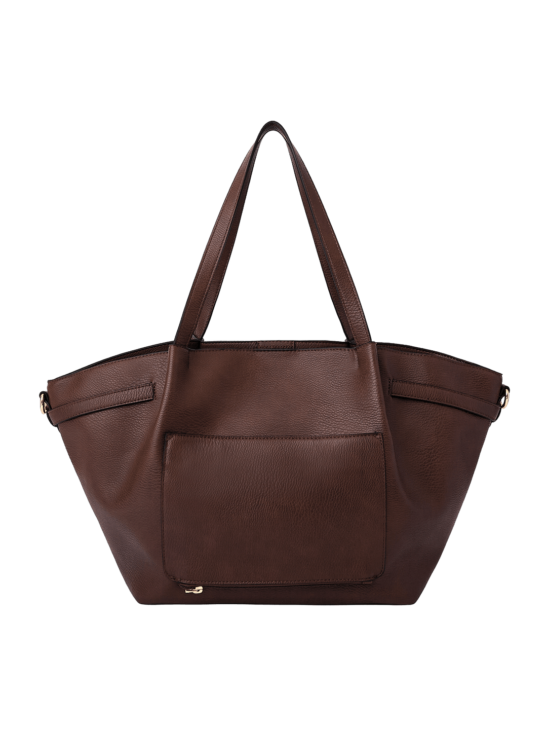 Poppy & Peonies The Knot Tote in Espresso, featuring a deep brown pebbled exterior, long shoulder handles, and a large exterior back slip pocket.
