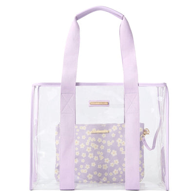 See through Poppy and Peonies beach tote
