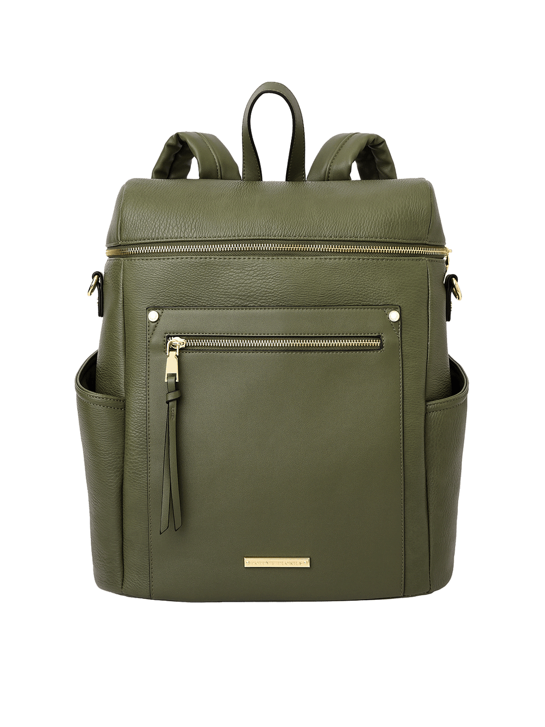Front view of Commuter Backpack in Olive