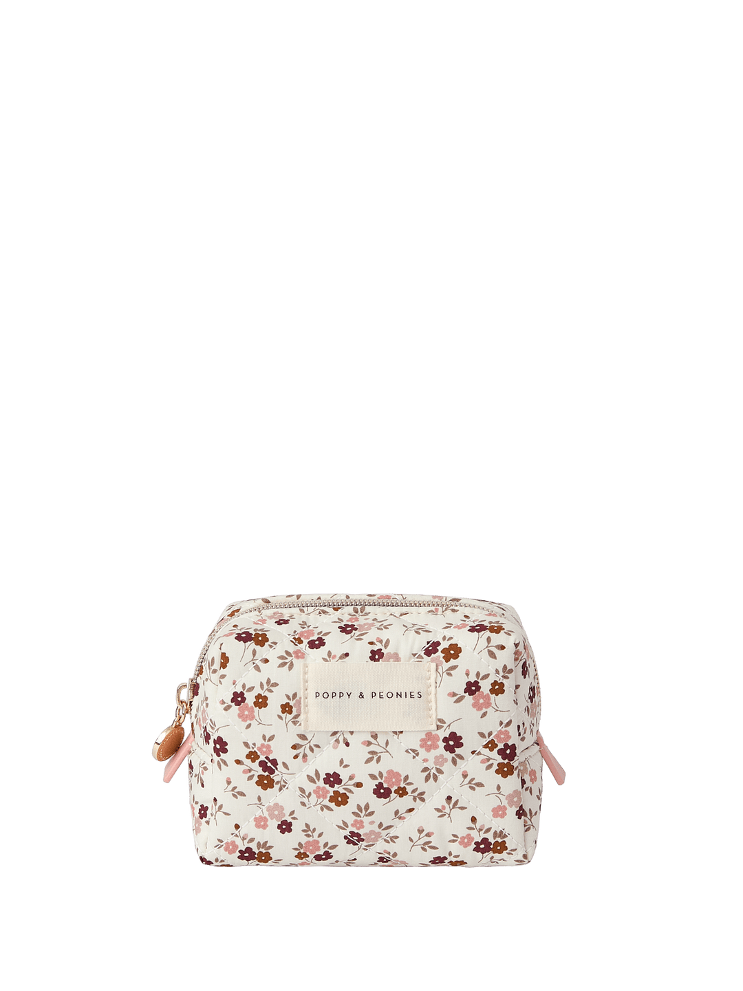 Floral-patterned cosmetic bag
