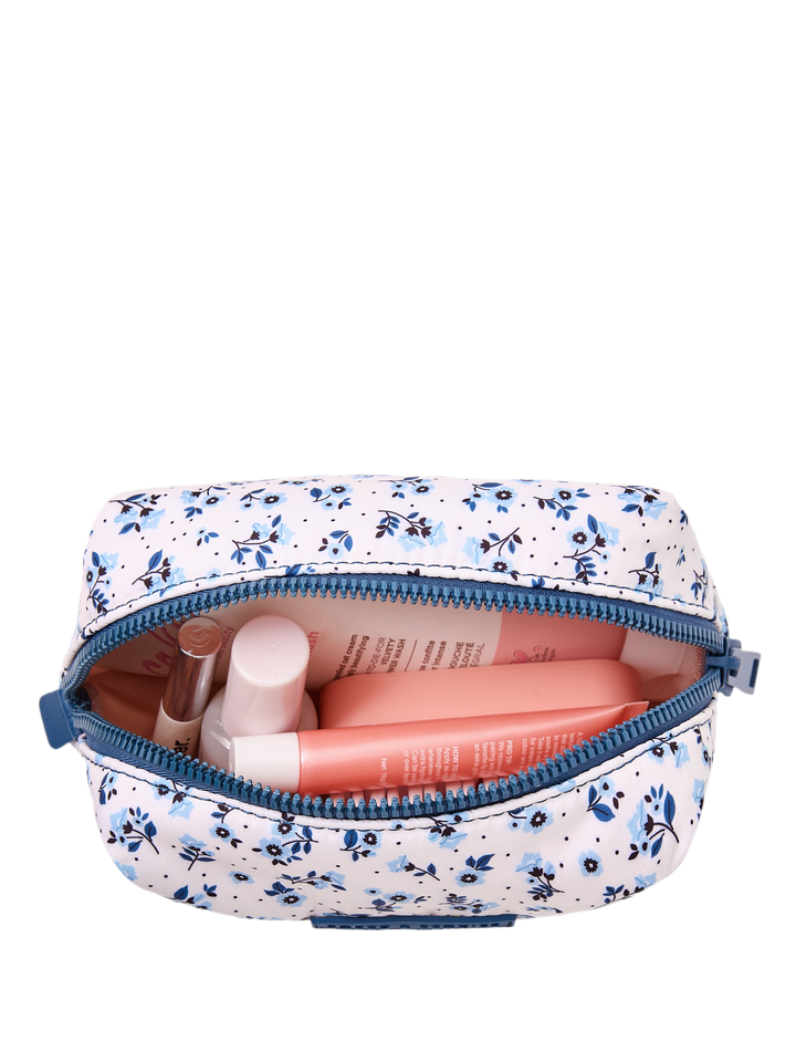 Blue Floral Cosmetic Case