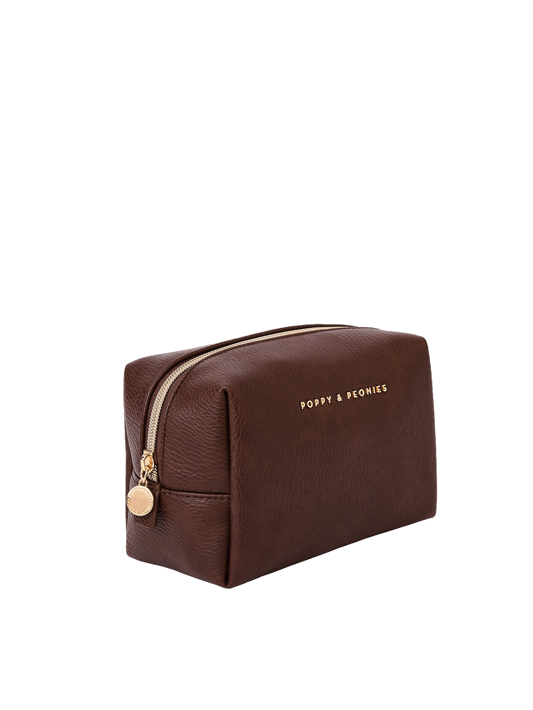 Angled side view of Espresso Cosmetic Case