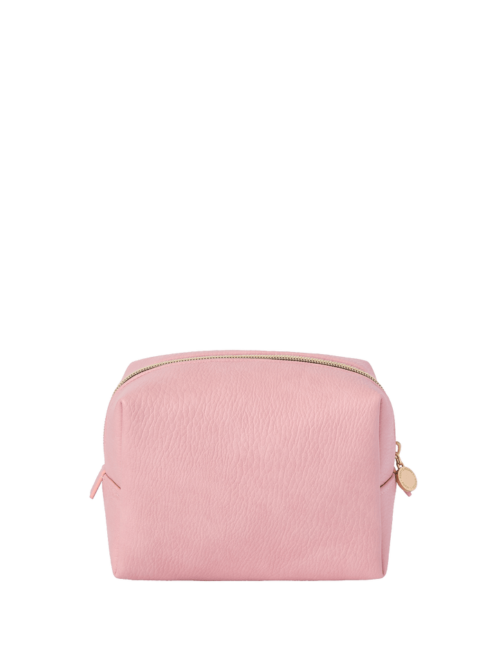 Pink vegan leather cosmetic case