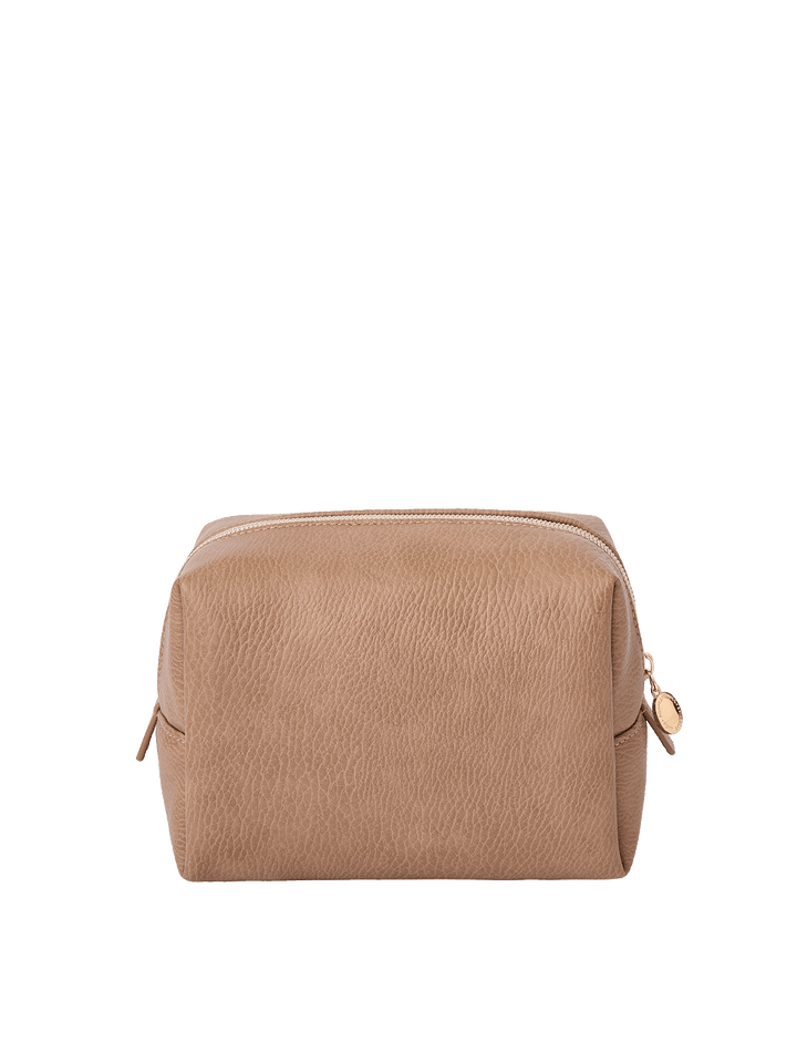 Back view of Taupe Cosmetic Case