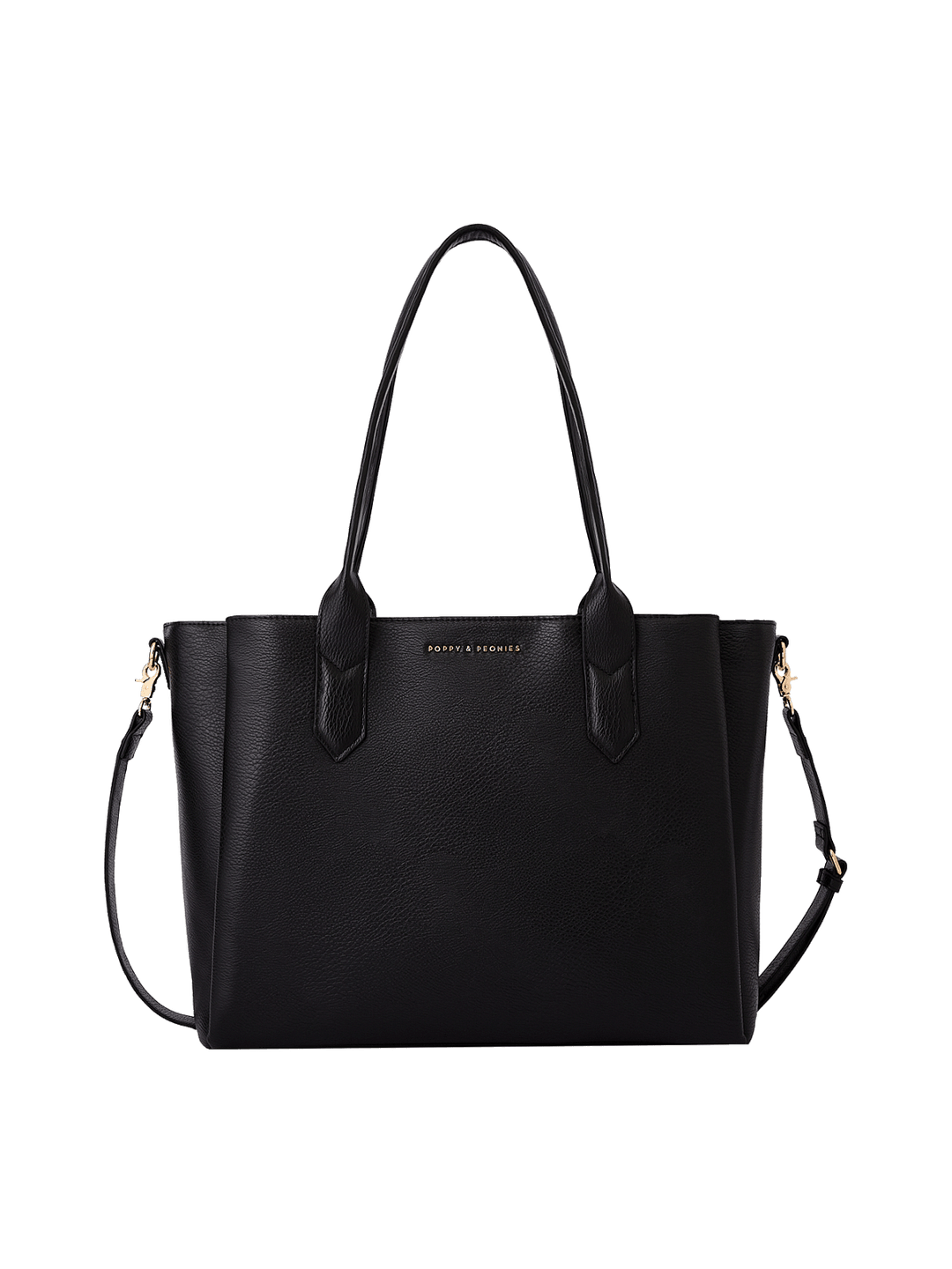Double Duty Tote in Black with detachable crossbody strap