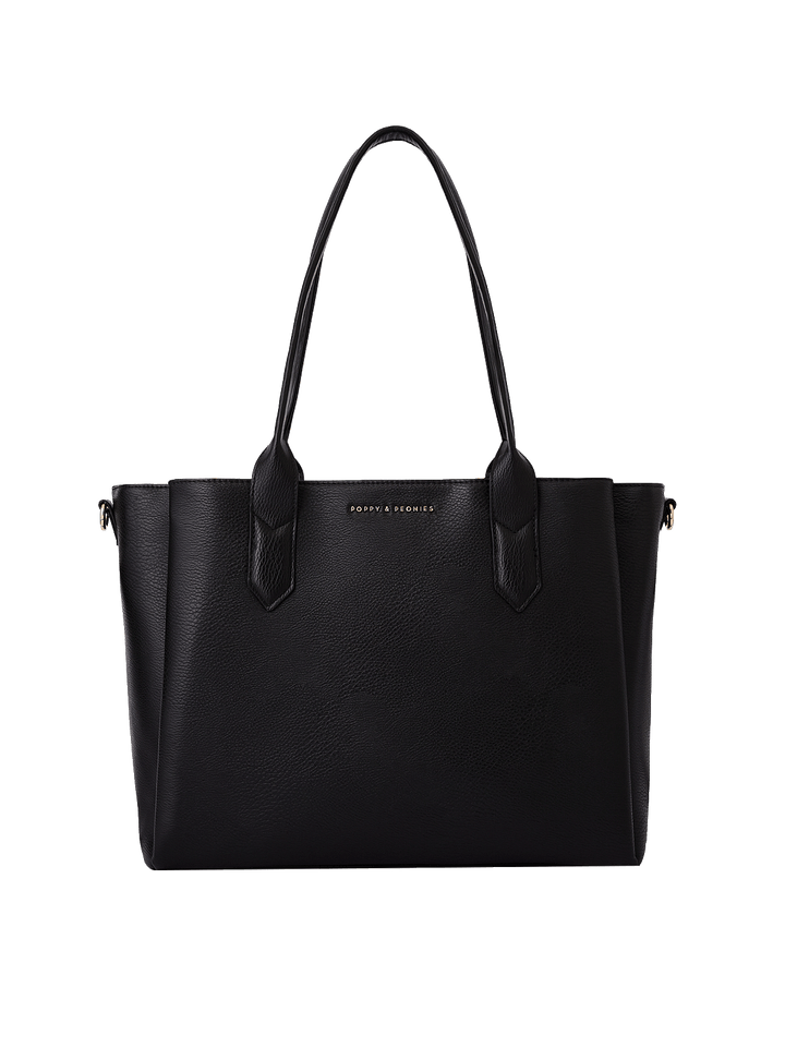 Front view of Double Duty Tote in Black