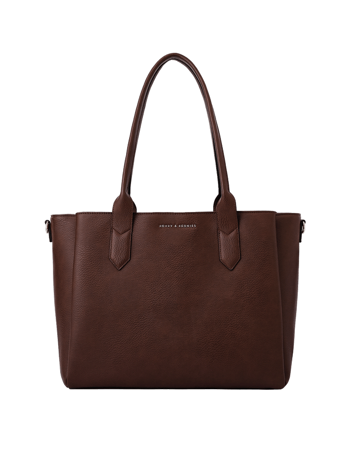 Front view of Double Duty Tote in Espresso