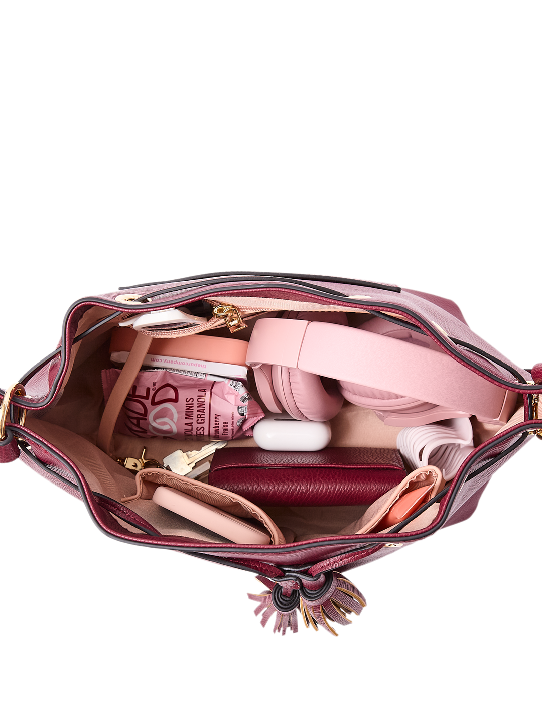 Pulled Together Bucket Bag Berry