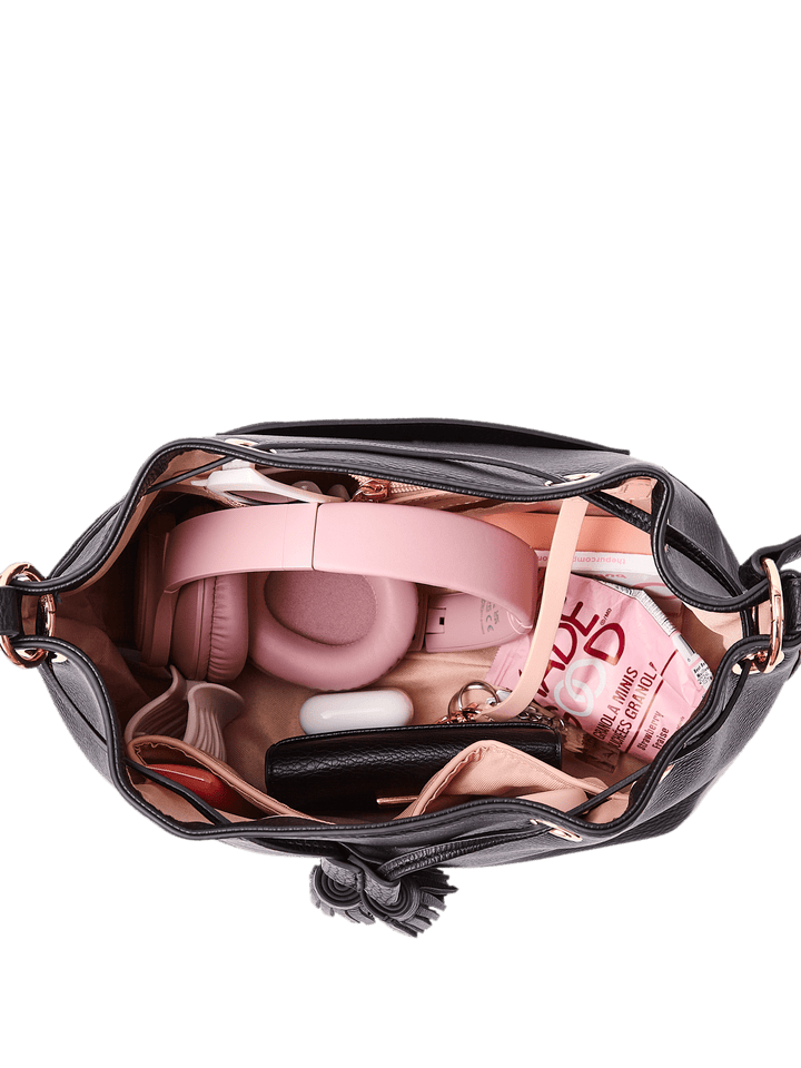 Pulled Together Bucket Bag Black