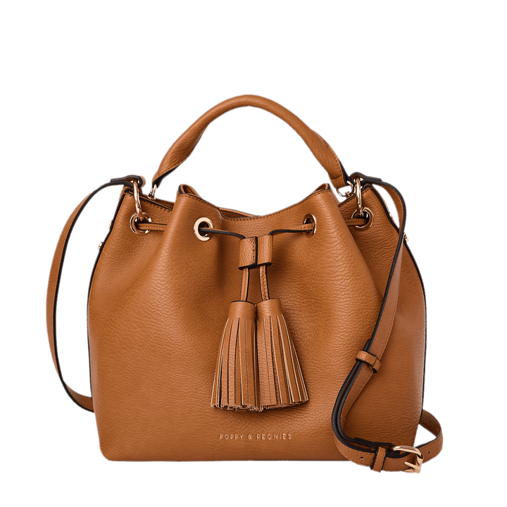 Pulled Together Bucket Bag Cognac