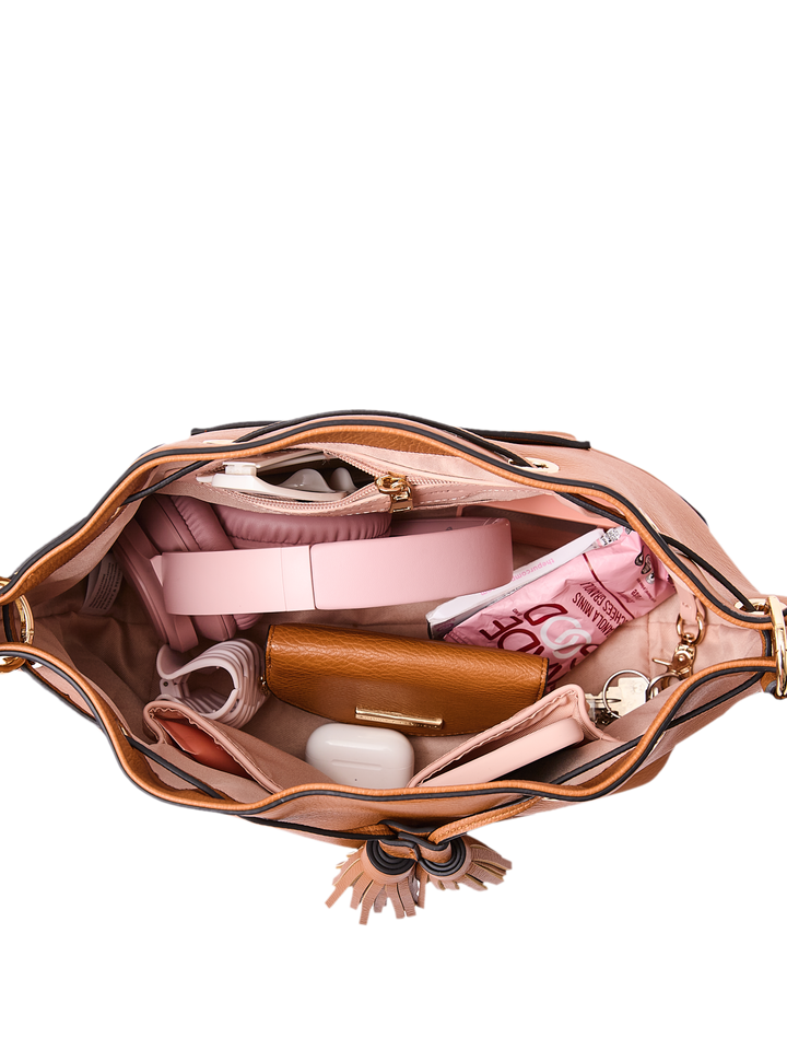 Pulled Together Bucket Bag Cognac