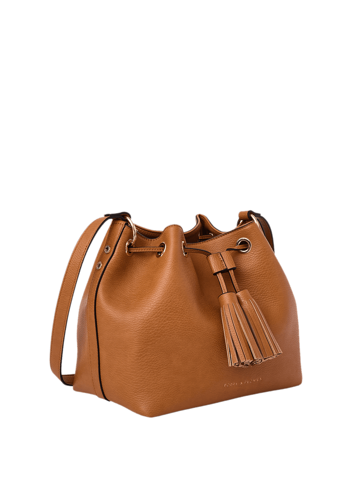 Pulled Together Bucket Bag Cognac