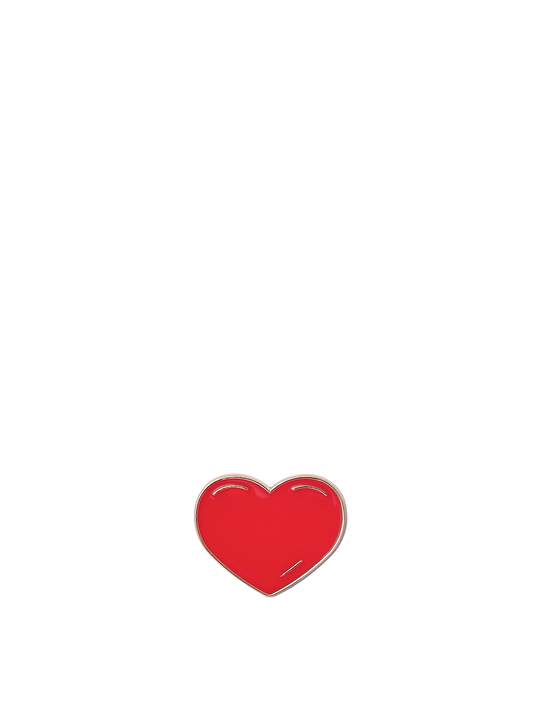 Poppy & Peonies Enamel Pin featuring a glossy red heart with a small white shine detail.