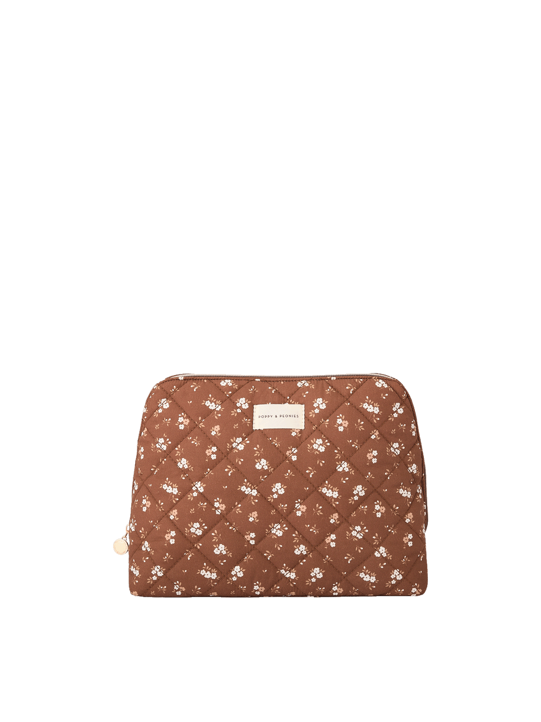 Poppy & Peonies Sitting Pretty Cosmetic Case in Brown Floral.