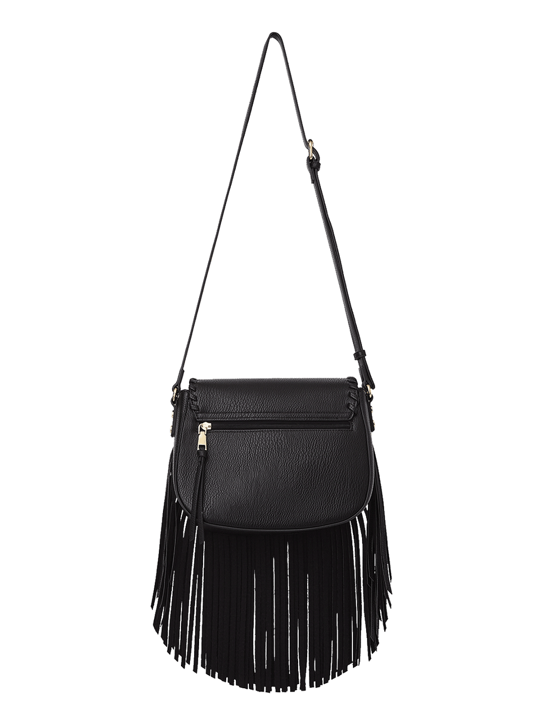 Bag of a black fringe handbag on a transparent background