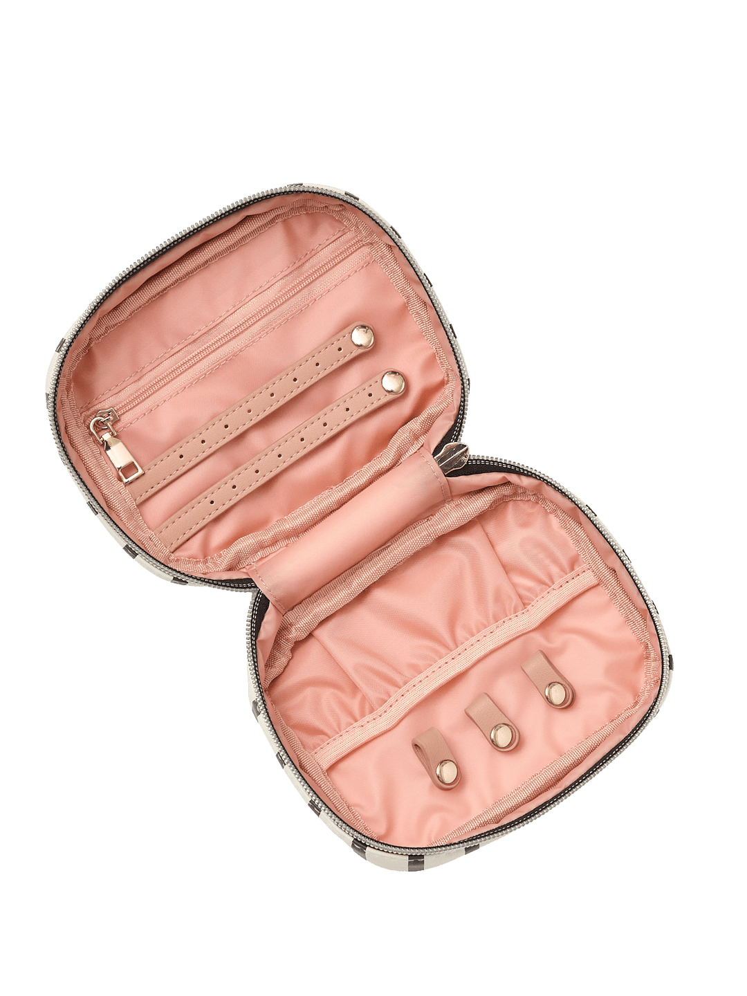 Open pink jewelry case