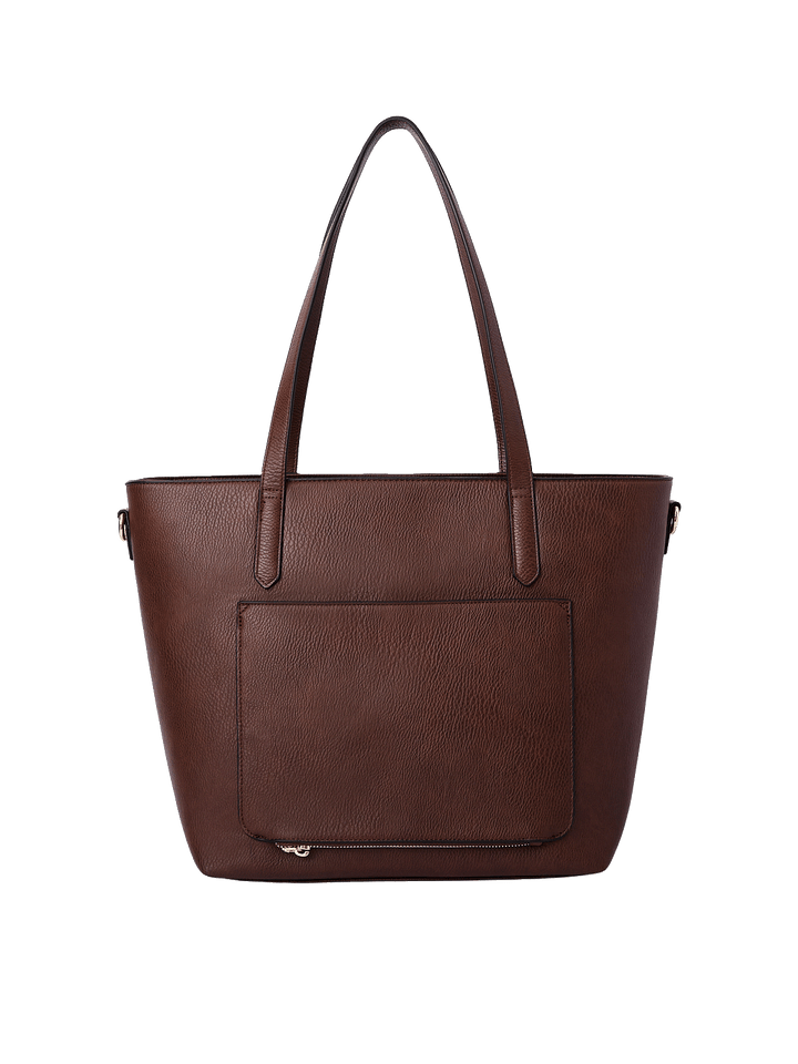 Back view of the Go-Getter Tote in Espresso with trolley sleeve