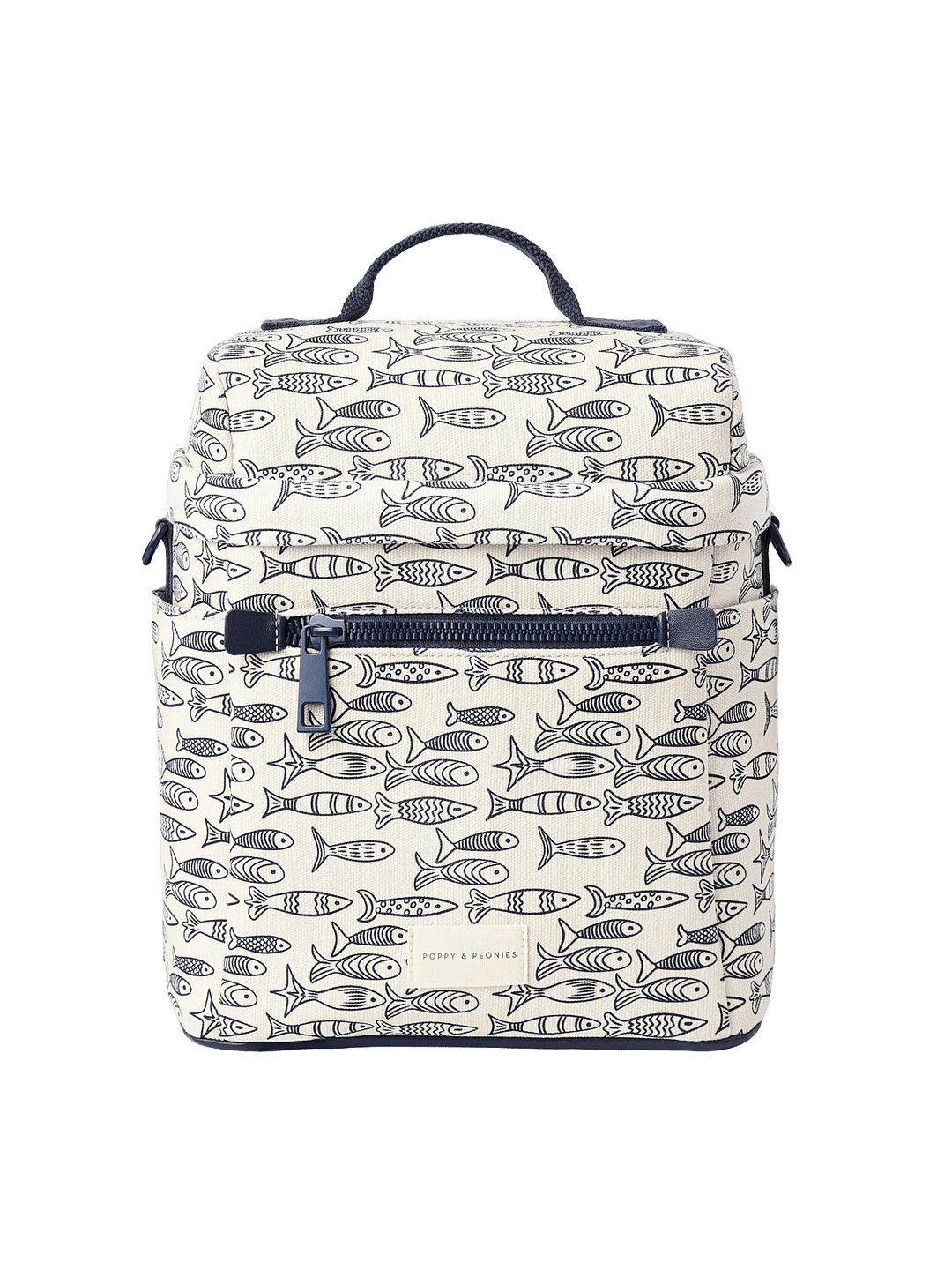 Lunch bag with a sardine pattern