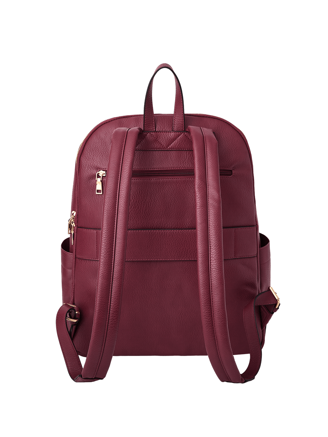 Berry coloured backpack on a transparent background