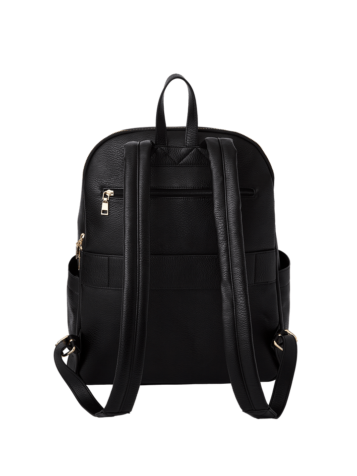 Black backpack on a transparent background