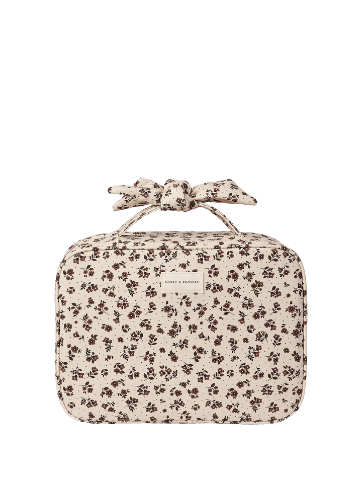 Hook Me Up Cosmetic Case Brown Floral