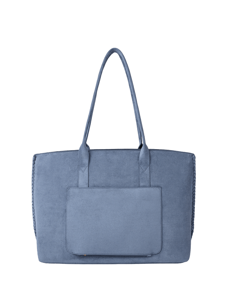 Light blue tote bag with a trolley sleeve