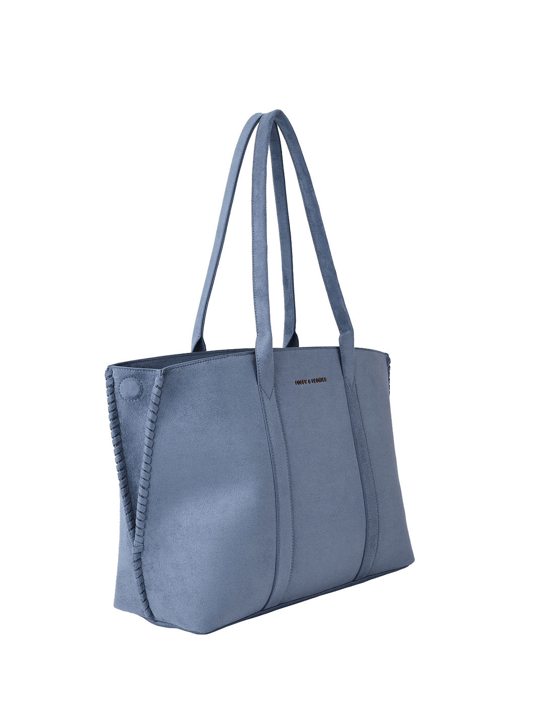 Light blue vegan suede tote bag
