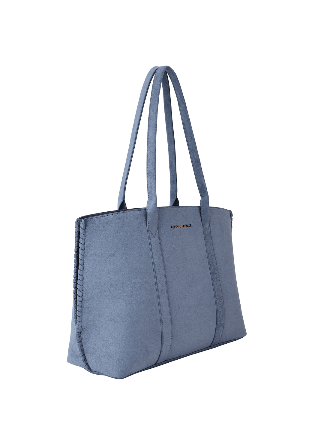 Light blue vegan suede tote bag