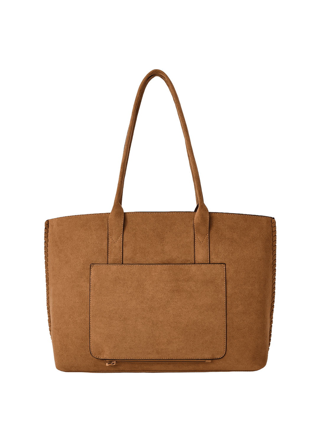 Brown vegan suede tote bag 