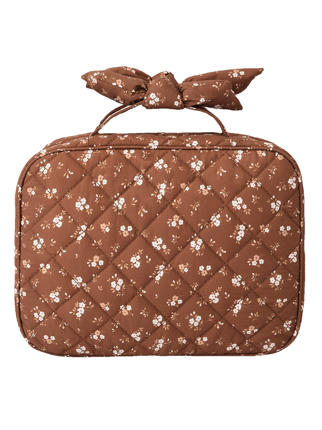 Back view of Large Hook Me Up Cosmetic Case in Brown Floral