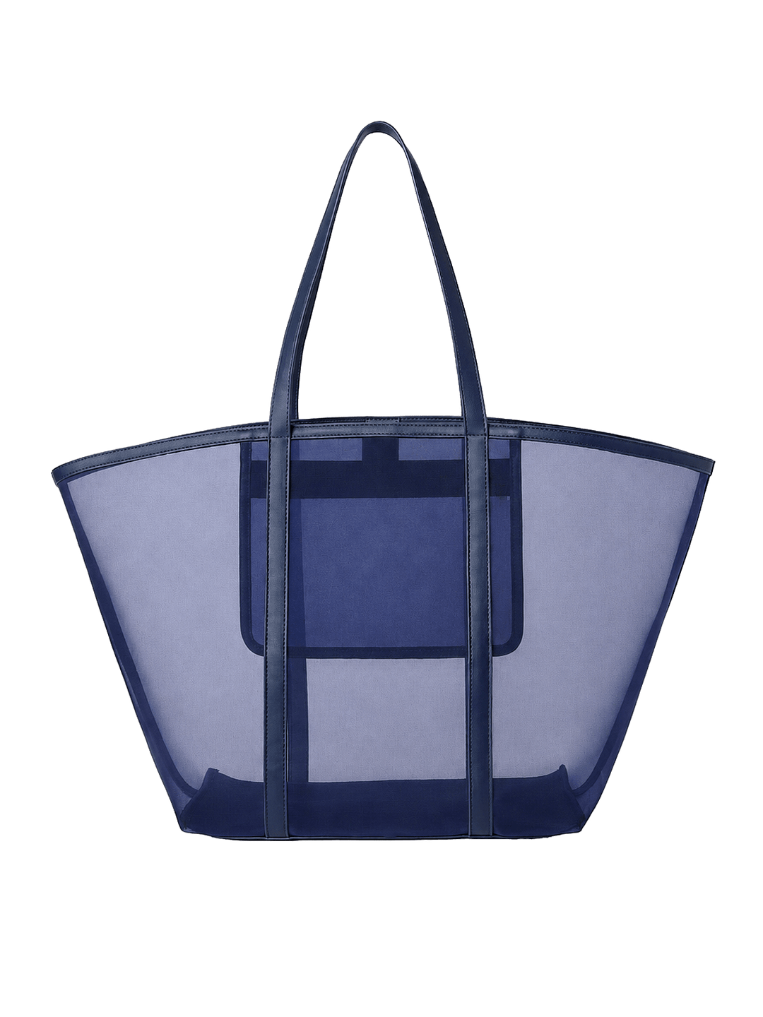 Navy blue mesh tote bag 