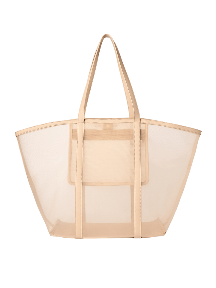 Nude mesh tote bag 