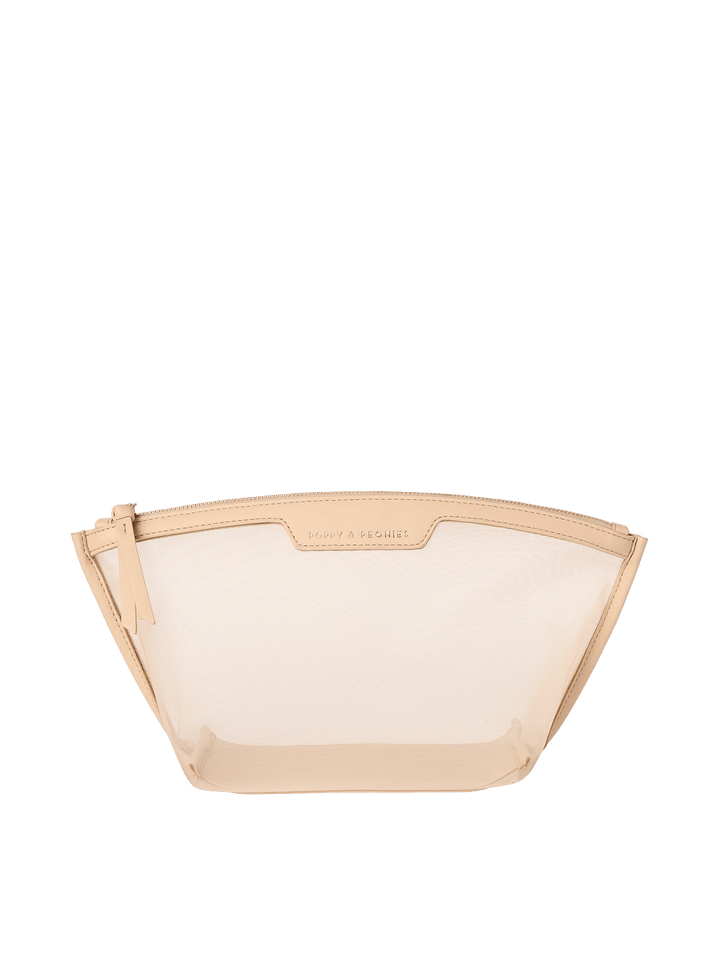 Nude mesh cosmetic bag