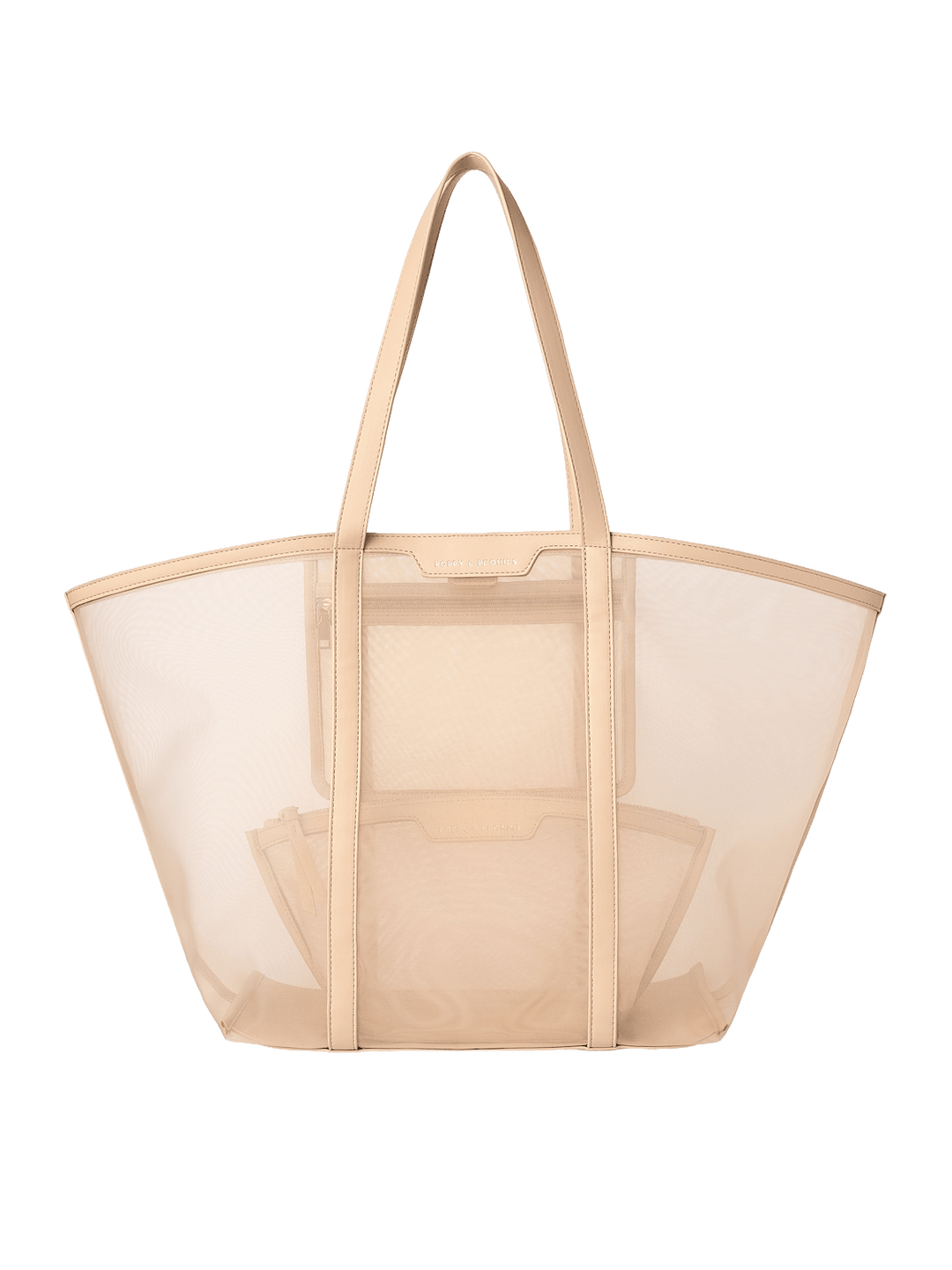 Nude mesh tote bag 