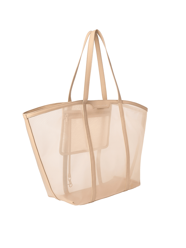 Nude mesh tote bag 